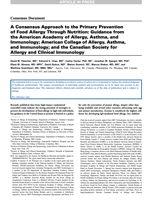 A Consensus Approach to the Primary Prevention of Food Allergy Through Nutrition