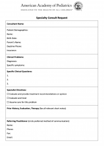 Specialty Consult Request form